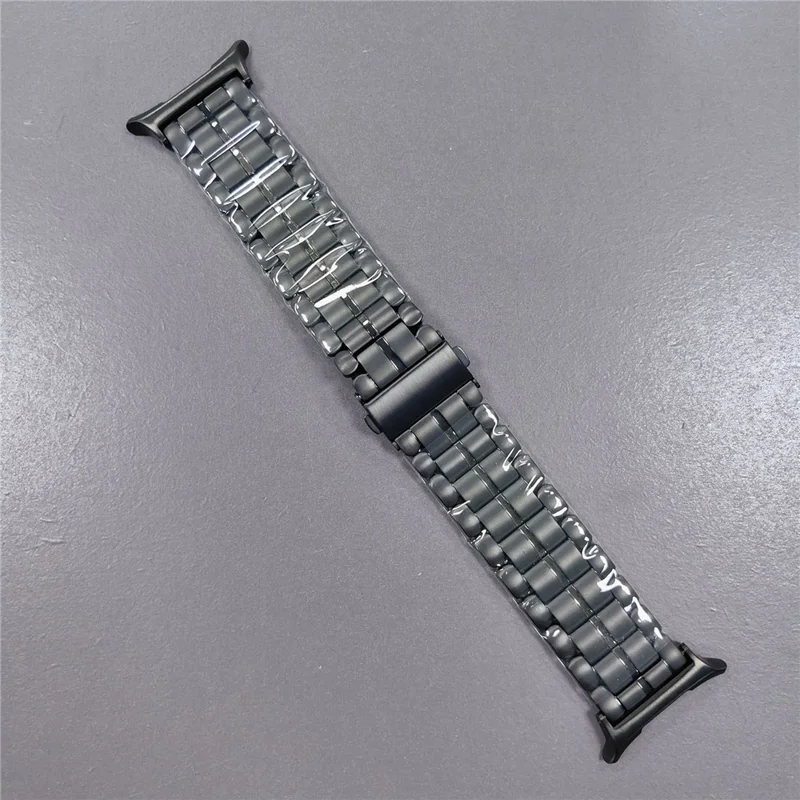 Pulseira de Titânio de 5 Elos para Samsung Galaxy Watch Ultra 47mm - Design Semicircular - Preto