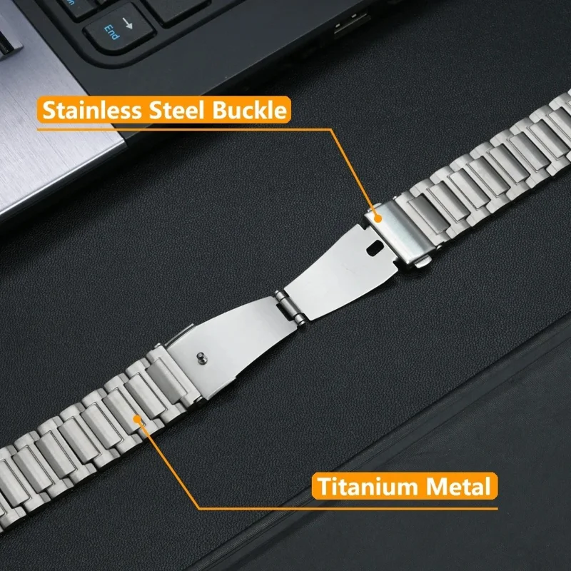 For Samsung Galaxy Watch Ultra 47mm Titanium Alloy Smart Watch Strap Replacement Wrist Band - Black