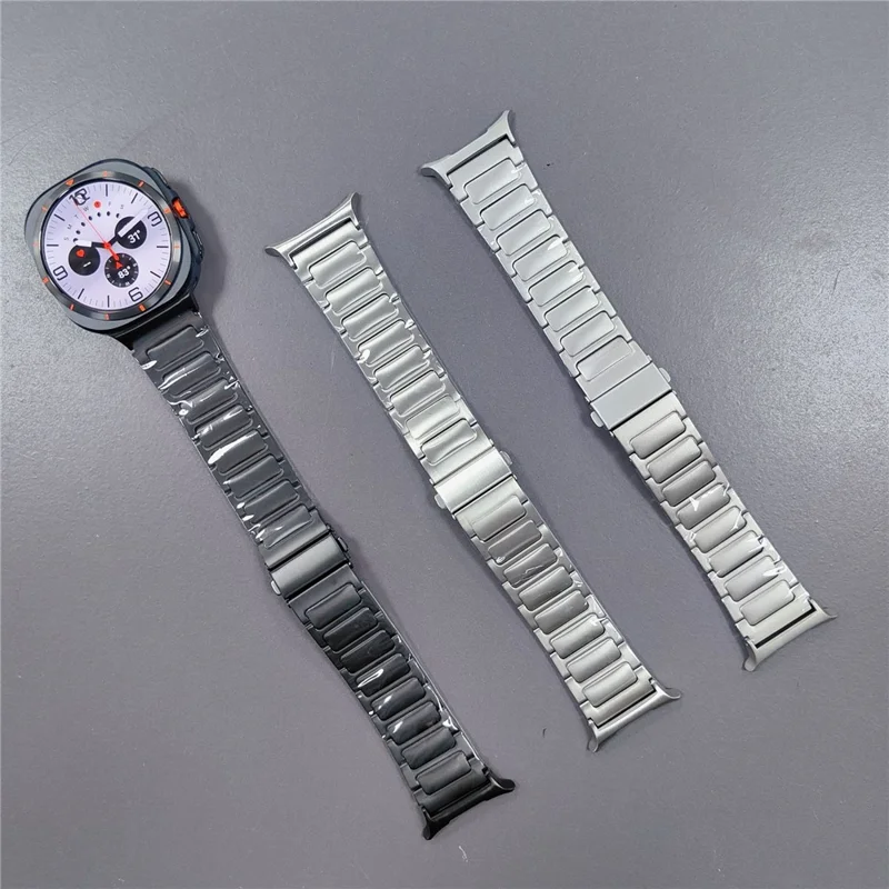 For Samsung Galaxy Watch Ultra 47mm Titanium Alloy Watch Strap Replacement Wrist Band - Black