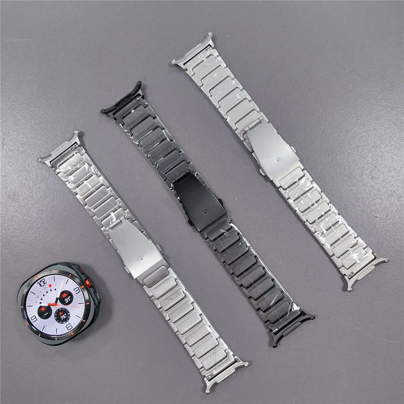 For Samsung Galaxy Watch Ultra 47mm Titanium Alloy Watch Strap Replacement Wrist Band - Black
