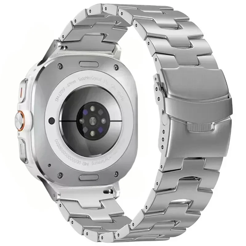 For Samsung Galaxy Watch Ultra 47mm Oracle Bone Shape Wrist Band Titanium Alloy Watch Strap - Silver