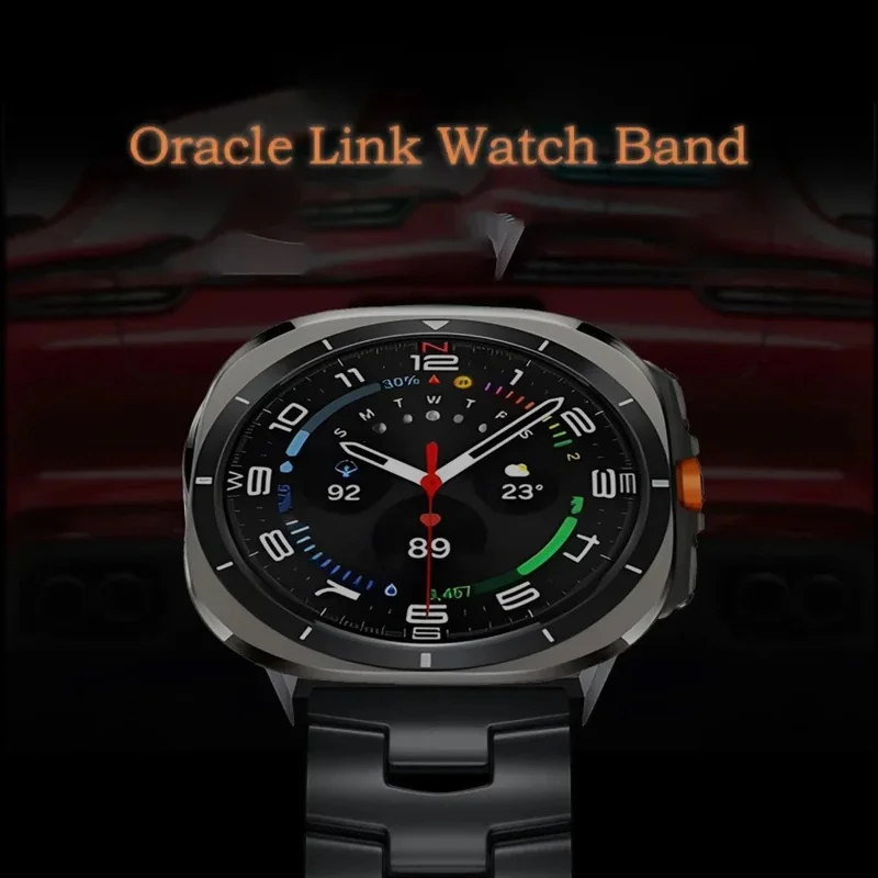 For Samsung Galaxy Watch Ultra 47mm Oracle Bone Shape Wrist Band Titanium Alloy Watch Strap - Silver