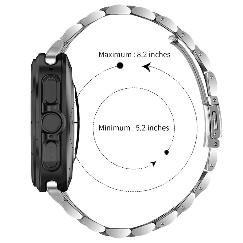 Pulseira de Aço Inoxidável de 5 Elos para Samsung Galaxy Watch Ultra 47mm - Preto