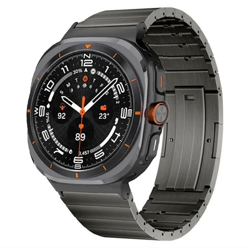 For Samsung Galaxy Watch Ultra 47mm Titanium Watch Band Quick Release One-Click Side Sliding Buckle 190mm Strap - Grey