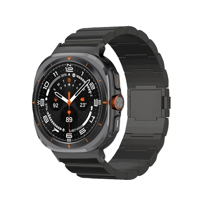 Pour Samsung Galaxy Watch Ultra 47mm Bracelet de Remplacement avec Fermoir Magnétique Bracelet en Alliage de Titane - Noir