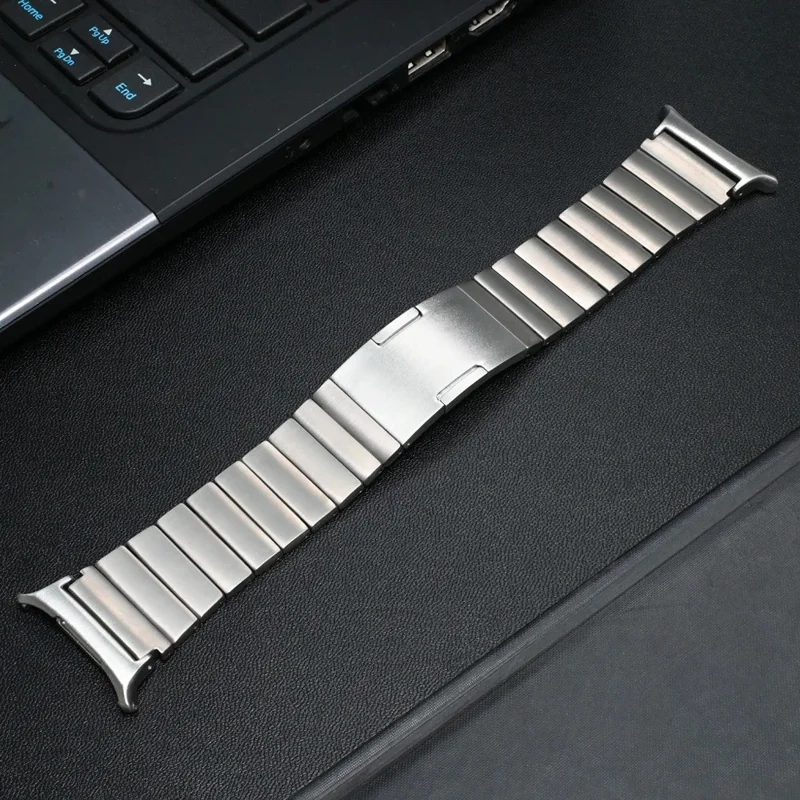 Pour Samsung Galaxy Watch Ultra 47mm Bracelet en Métal avec Fermoir Pliant en Alliage de Titane - Argent
