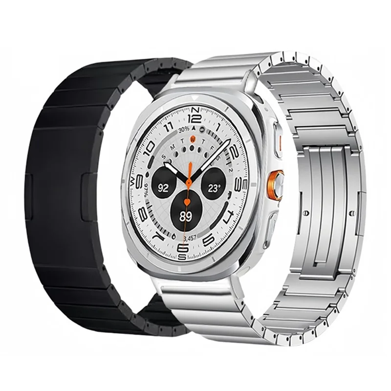 Pour Samsung Galaxy Watch Ultra 47mm Bracelet en Métal avec Fermoir Pliant en Alliage de Titane - Argent