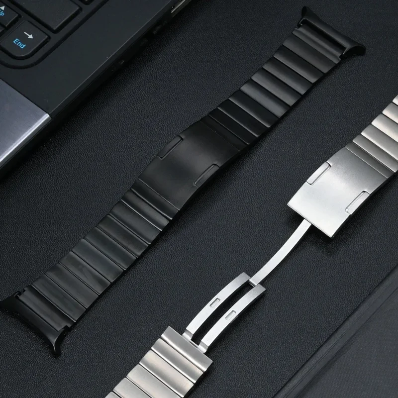 Pour Samsung Galaxy Watch Ultra 47mm Bracelet en Métal avec Fermoir Pliant en Alliage de Titane - Argent