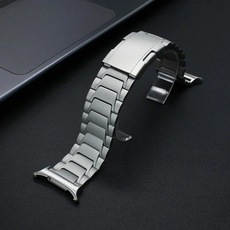 For Samsung Galaxy Watch Ultra 47mm Replacement Strap Turtle Shell Design Titanium Alloy Watch Band - Silver