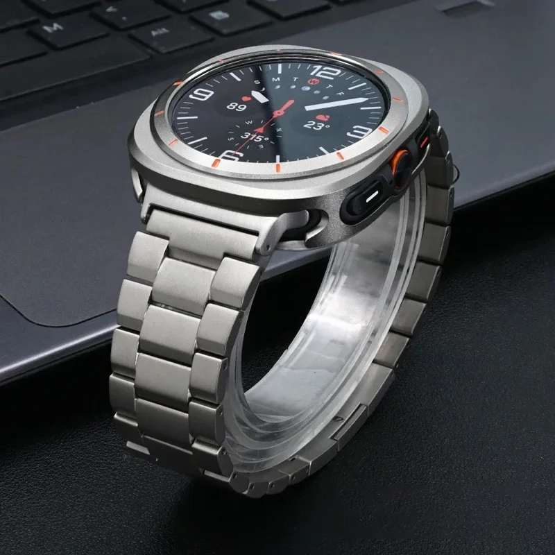 Pour Samsung Galaxy Watch Ultra 47mm Bracelet de Montre en Alliage de Titane avec 3 Maillons - Titane