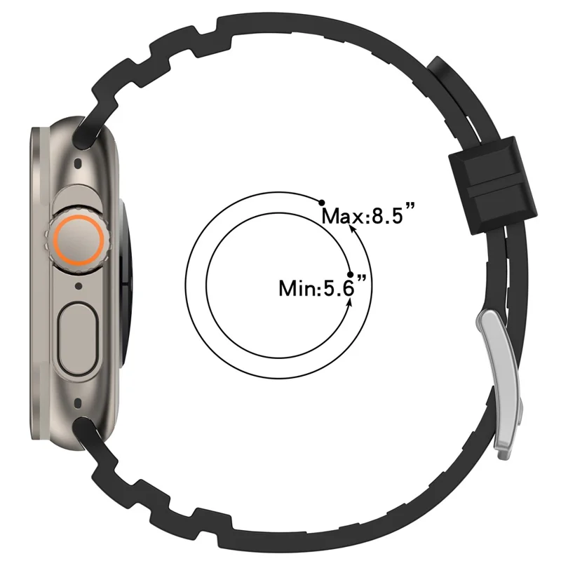 Silicone Band for Apple Watch Series 10 Ultra 9 8 7 SE 6 5 4 3 2 1 46mm 49mm 45mm 44mm 42mm Dual Color Watch Strap - Black / Orange