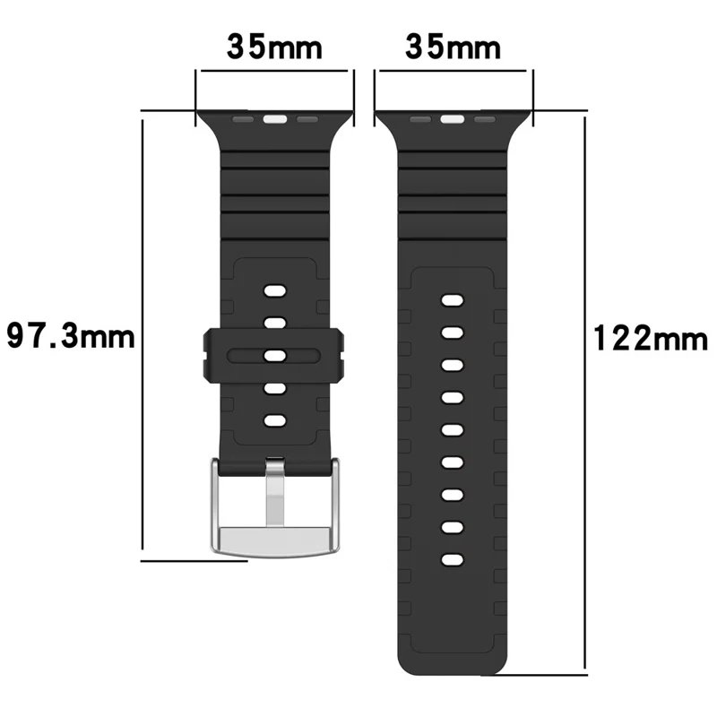 Silicone Band for Apple Watch Series 10 Ultra 9 8 7 SE 6 5 4 3 2 1 46mm 49mm 45mm 44mm 42mm Dual Color Watch Strap - Black / Orange