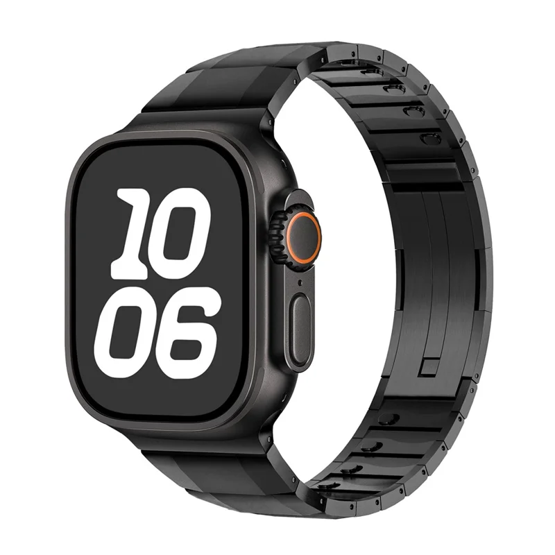 Stainless Steel Watch Band For Apple Watch Ultra 3 2 1 49mm / Series 11 10 46mm / 9 8 7 45mm / SE3 SE2 SE 6 5 4 44mm / 3 2 1 42mm Wrist Strap with Side Buckle - Black