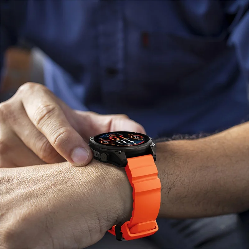 QuickFit 26mm Watch Band For Garmin Fenix 7X Pro  /  7X  /  6X Pro  /  6X Sports Silicone Wrist Strap - Orange