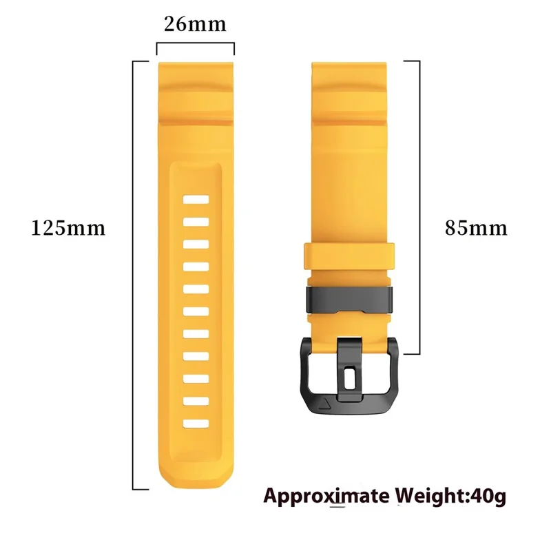QuickFit 26mm Watch Band For Garmin Fenix 7X Pro  /  7X  /  6X Pro  /  6X Sports Silicone Wrist Strap - Orange