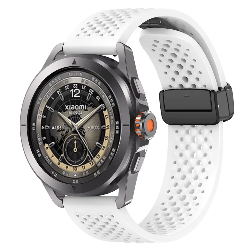 Ремешок для Xiaomi Watch S4 Спортивные часы 22 мм Магнитная застежка Перфорированный силиконовый браслет - Белый