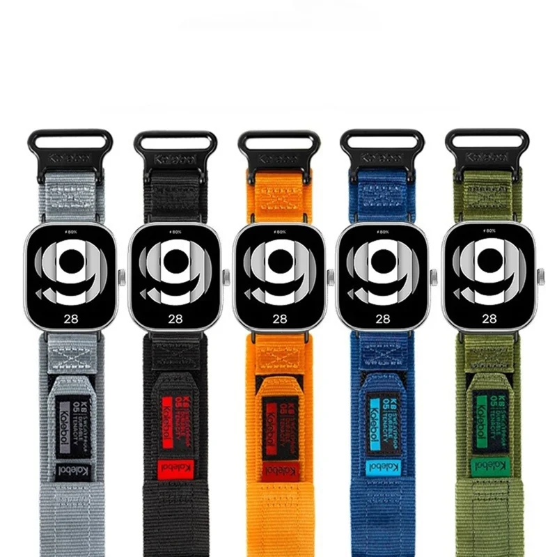 KALEBOL Für Xiaomi Smart Band 8 Pro / Redmi Watch 4 Uhrenarmband Nylon Klettband Armband - Orange