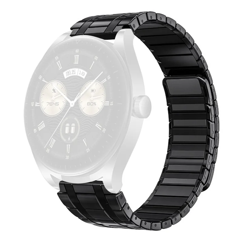 For Huawei Watch GT 5 46mm Watch Band 22mm Magnetic Stainless Steel Wrist Strap - Black