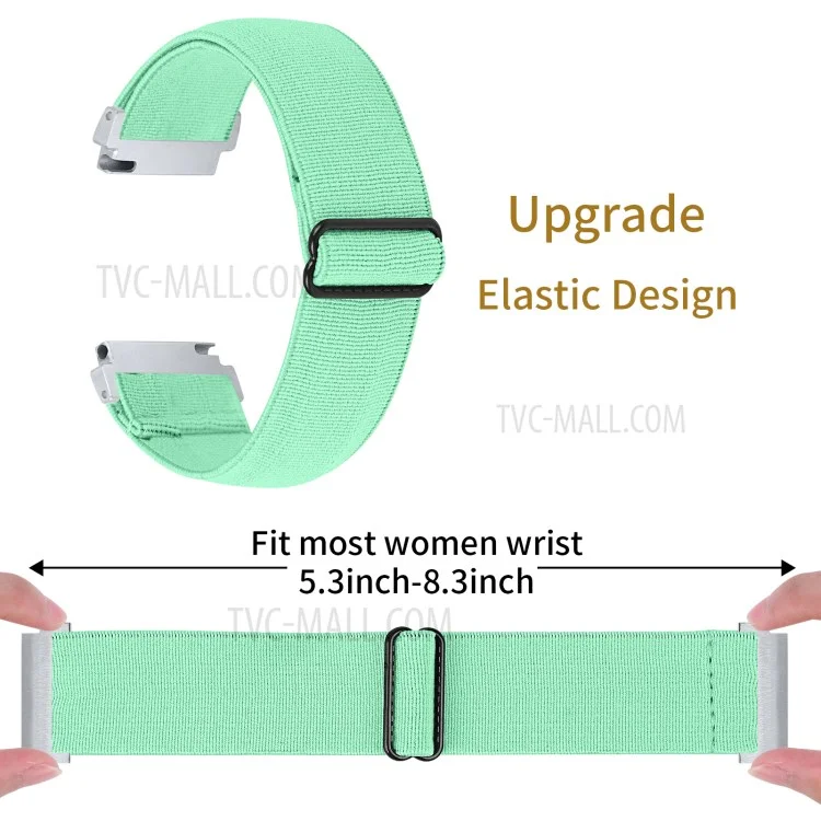 Replacement Braided Elastic Wrist Band Adjustable Watch Strap for Apple Watch Ultra 49mm / Series 8 / 7 45mm / Series 6 / 5 / 4 / SE / SE (2022) 44mm / Series 3 / 2 / 1 42mm - Mint Green