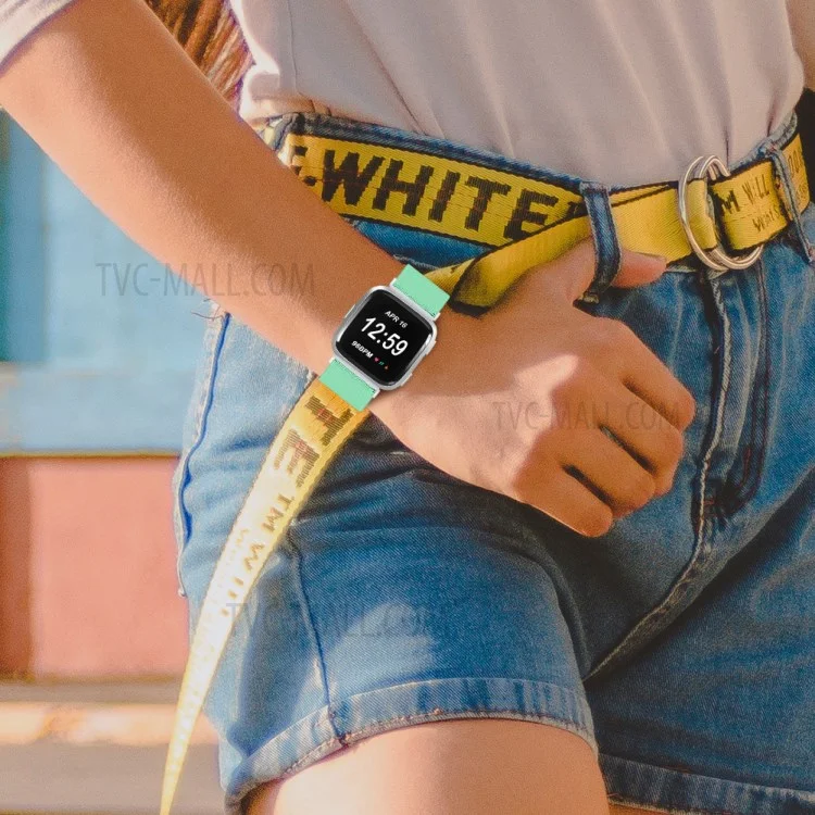 Replacement Braided Elastic Wrist Band Adjustable Watch Strap for Apple Watch Ultra 49mm / Series 8 / 7 45mm / Series 6 / 5 / 4 / SE / SE (2022) 44mm / Series 3 / 2 / 1 42mm - Mint Green