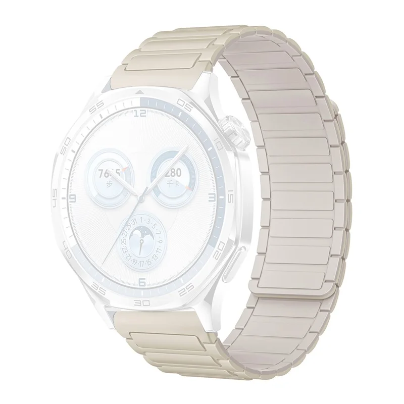 For Garmin vivoactive 5 / Venu 2 Plus Silicone Magnetic Strap 20mm 3-Bead Watch Band - White / Starlight