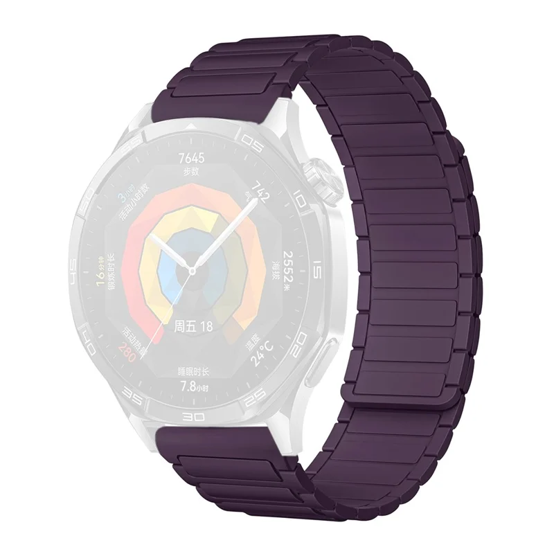 For Garmin vivoactive 5 / Venu 2 Plus Silicone Magnetic Strap 20mm 3-Bead Watch Band - Plum Color