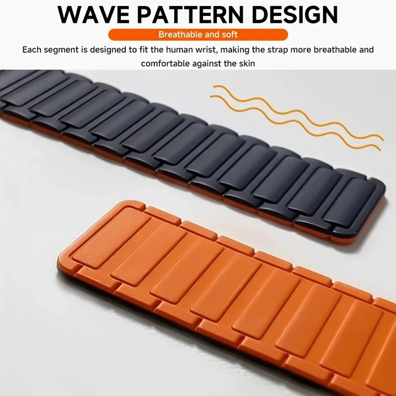 22mm Watch Band for Huawei Watch GT 5 Pro / GT 5 / GT 4 / GT 3 / GT 2 46mm 3-Bead Silicone Magnetic Strap - Wine Red / Black