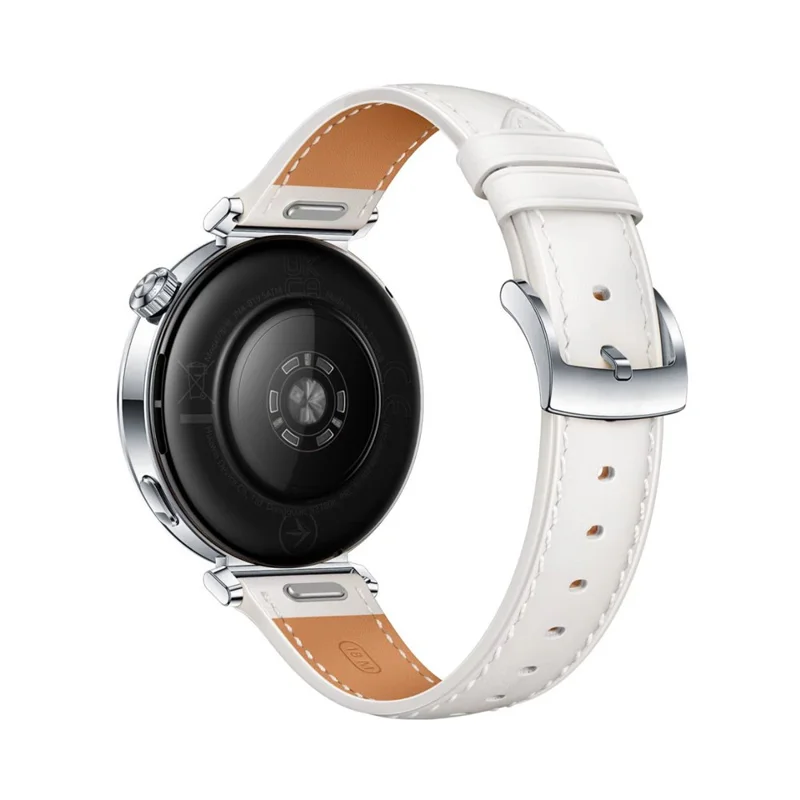 Cinturino per orologio da 18 mm per Garmin Venu 3S / 2S / Forerunner 265S / 255S, Regolabile in Vera Pelle di Mucca - Bianco