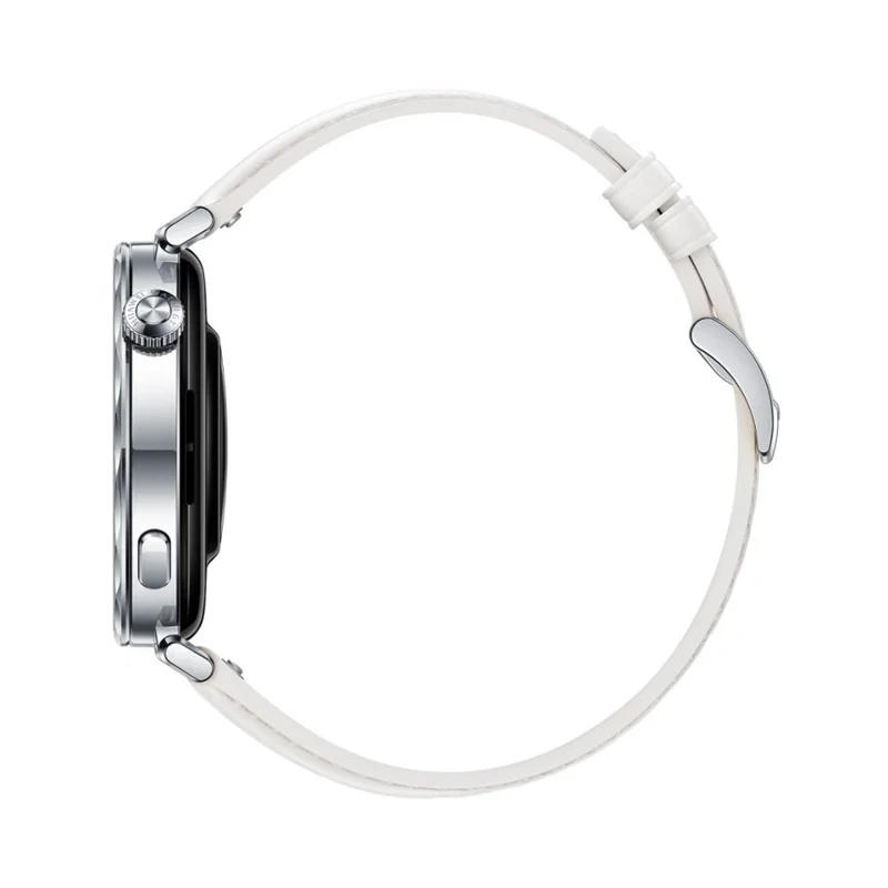 Cinturino per orologio da 18 mm per Garmin Venu 3S / 2S / Forerunner 265S / 255S, Regolabile in Vera Pelle di Mucca - Bianco