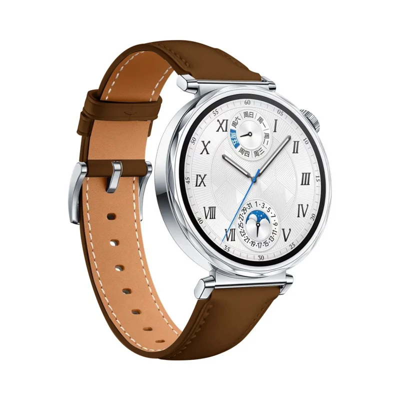 18mm Watch Band for Garmin Venu 3S / 2S / Forerunner 265S / 255S Adjustable Genuine Cow Leather Strap - Dark Brown