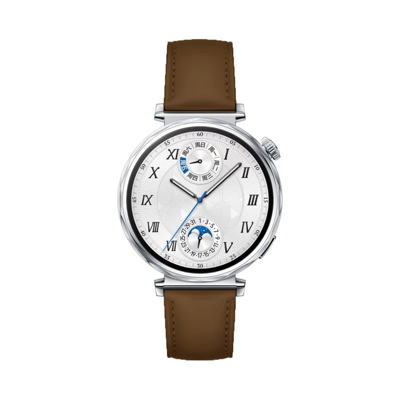 18mm Watch Band for Garmin Venu 3S / 2S / Forerunner 265S / 255S Adjustable Genuine Cow Leather Strap - Dark Brown