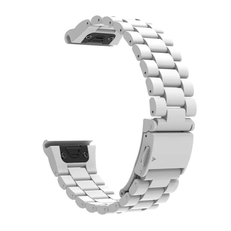 Pour Garmin Fenix 8 47mm / Fenix E 47mm Bracelet de Montre 22mm Plastique 3-Rangées - Blanc