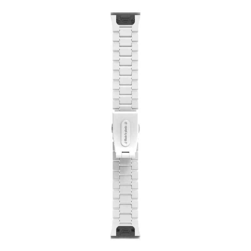 Pour Garmin Fenix 8 47mm / Fenix E 47mm Bracelet de Montre 22mm Plastique 3-Rangées - Blanc