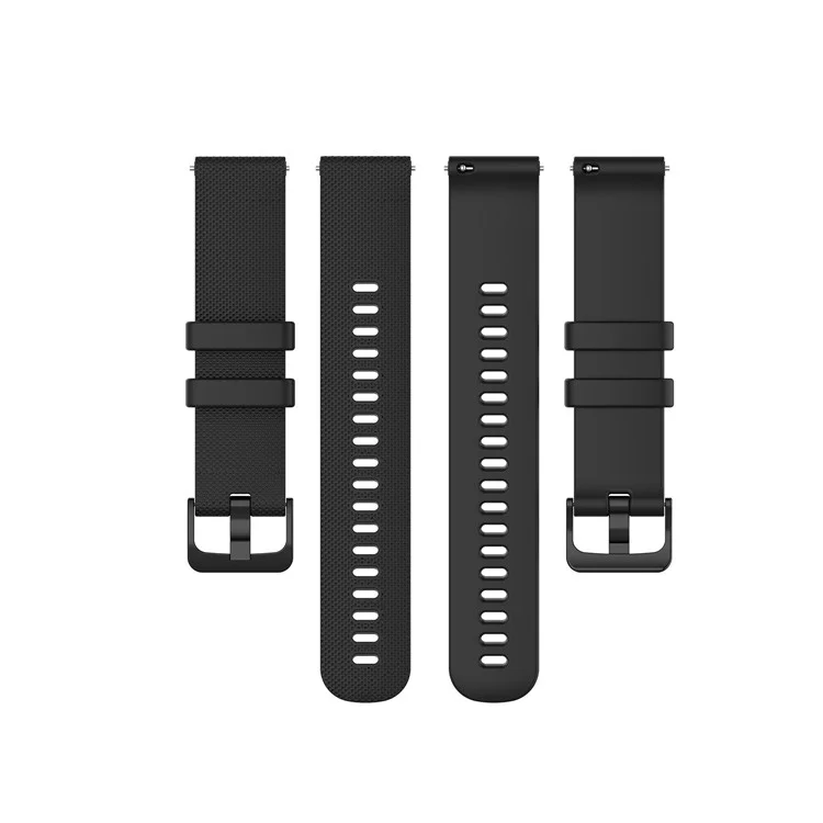 Austauschbares Silikon-Smart-Watch-Band, verstellbar, Handgelenksriemen 20 mm für Samsung Galaxy Watch4 Classic 46 mm 42 mm/Galaxy Watch4 44 mm 40 mm/Galaxy Watch 42 mm/Garmin Vivoactive 3 - Schwarz