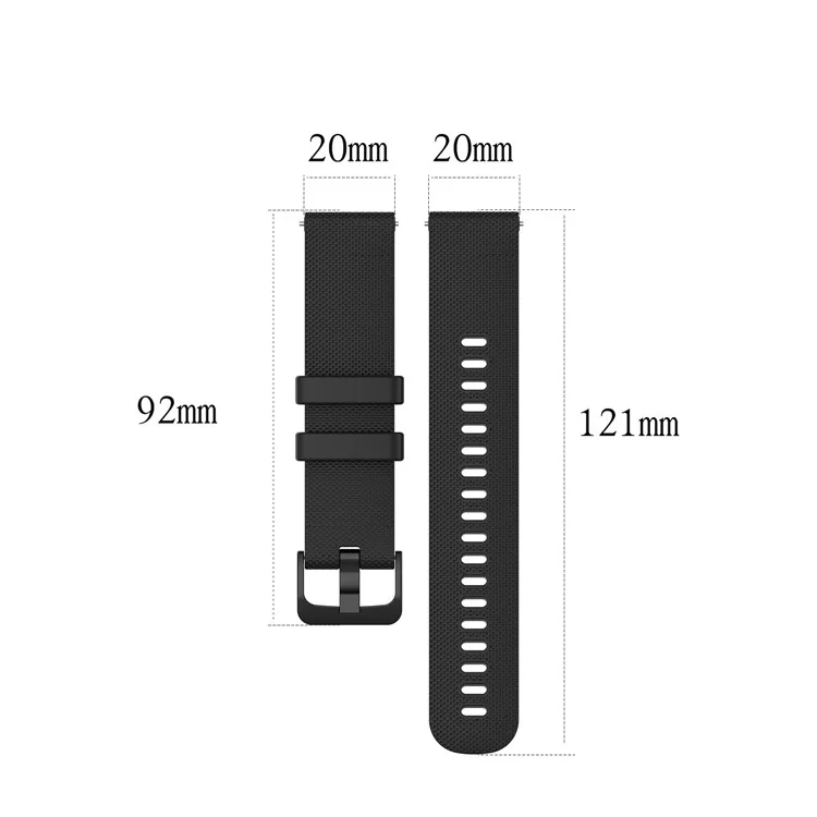 Austauschbares Silikon-Smart-Watch-Band, verstellbar, Handgelenksriemen 20 mm für Samsung Galaxy Watch4 Classic 46 mm 42 mm/Galaxy Watch4 44 mm 40 mm/Galaxy Watch 42 mm/Garmin Vivoactive 3 - Schwarz