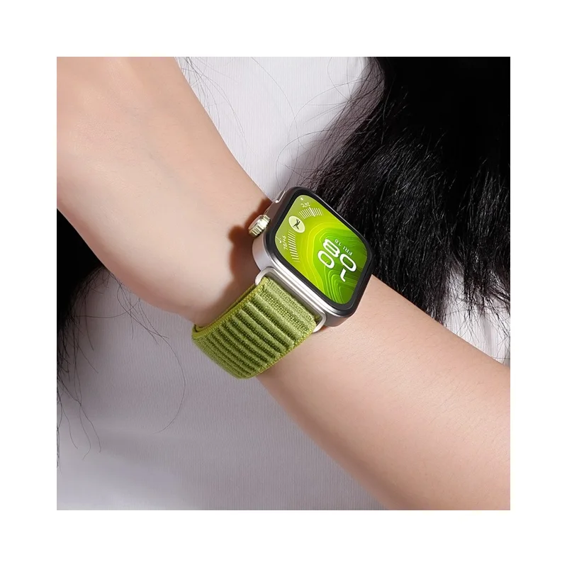 KALEBOL Wrist Strap for Huawei Watch Fit 4 Pro / Fit 4 / Fit 3 Magic Tape Nylon Woven Watch Band - Green