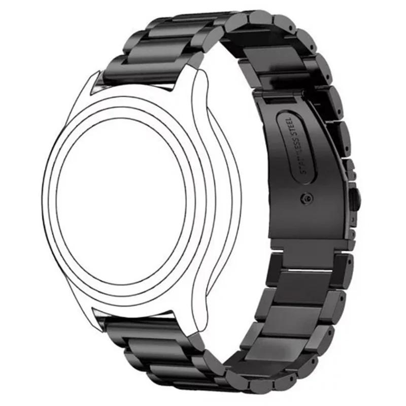 Bracelet de montre de 16 mm pour Huawei Talkband B7 / B6 / B3 / Fit mini Bracelet en métal Design à 3 rangs - Noir