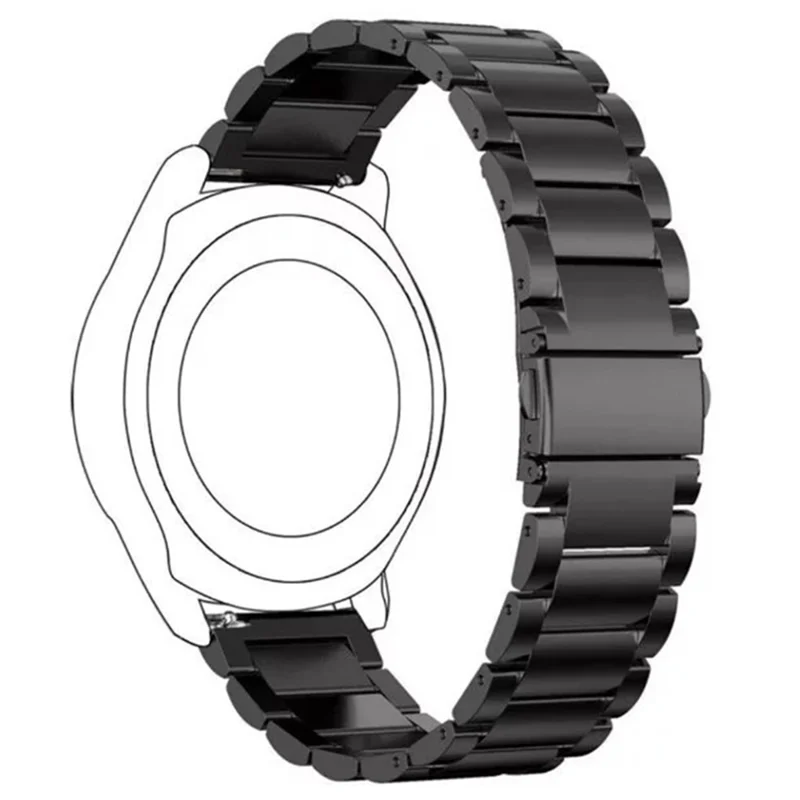 Pulseira de Relógio de 18mm para Huawei Watch GT 5 41mm / 5 Pro 42mm / 4 41mm Pulseira de Pulso Metálica com Design de 3 Elos - Preto