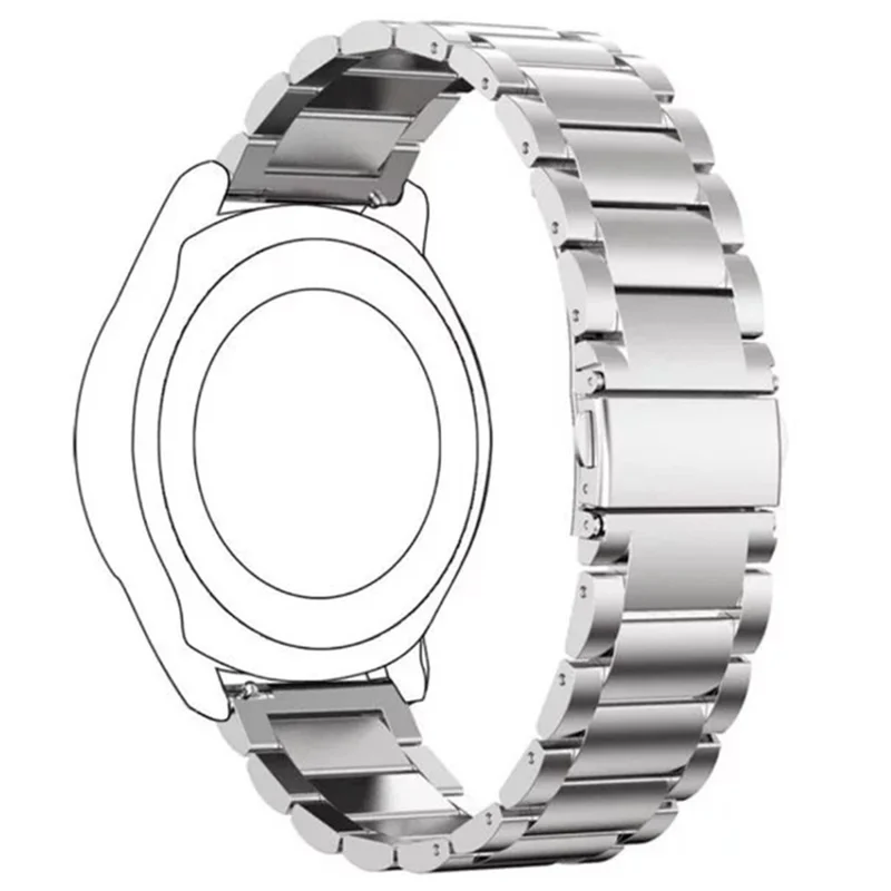 24mm Uhrenarmband für TicWatch Atlas / Pro 5 / Pro 5 Enduro Metallarmband mit 3-Perlen-Design - Silber