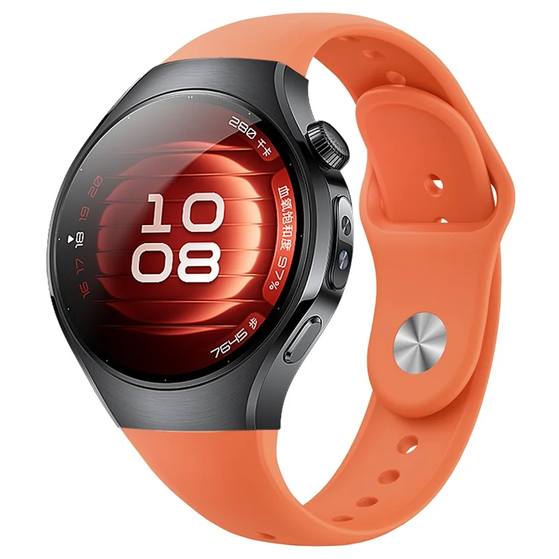 Para Huawei Watch 5 42mm Pulseira de Smartwatch Fivela Reversa de Silicone - Laranja