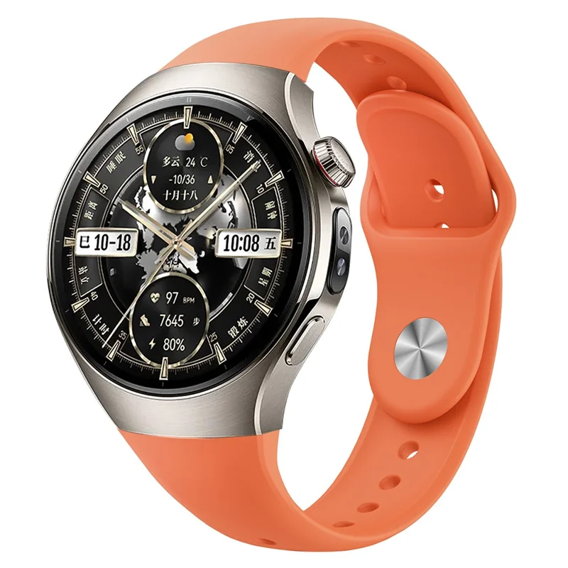 Pour Huawei Watch 5 46mm Bracelet de Montre Intelligent à Boucle Inversée en Silicone - Orange