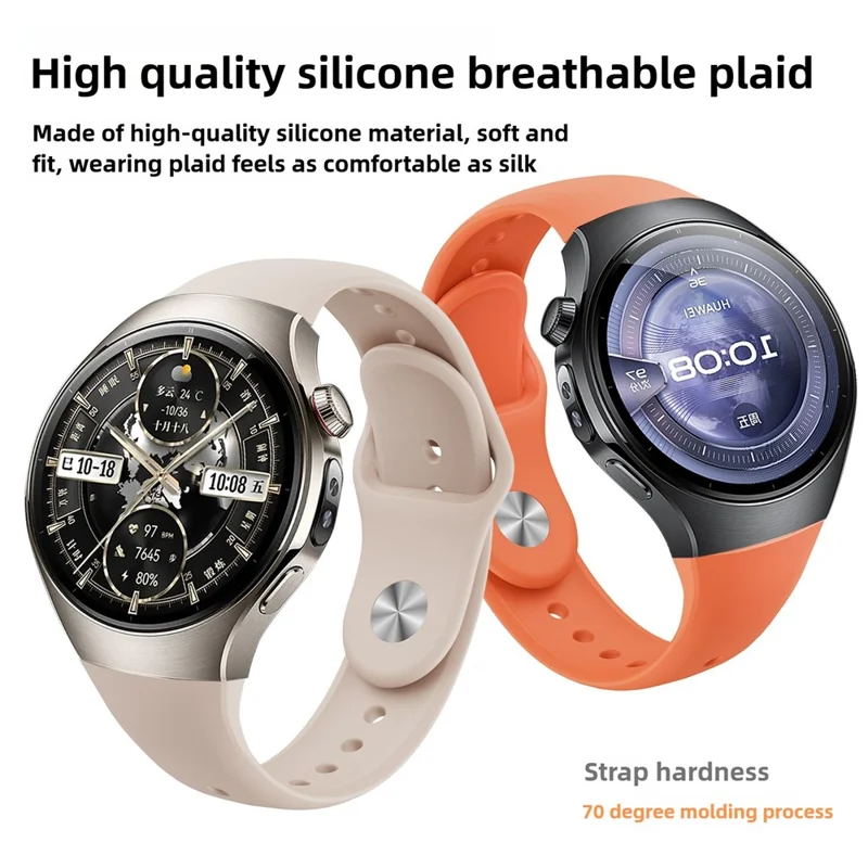 Pour Huawei Watch 5 46mm Bracelet de Montre Intelligent à Boucle Inversée en Silicone - Orange