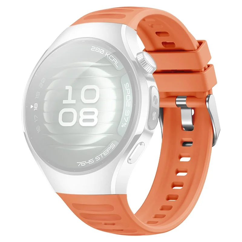 For Huawei Watch 5 42mm Watch Band Wave Texture Silicone Adjustable Strap - Orange