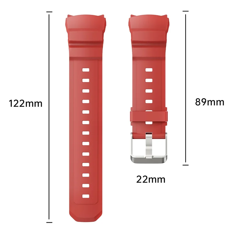 For Huawei Watch 5 46mm Adjustable Watch Strap Silicone Metal Pin Buckle Wrist Band - Orange