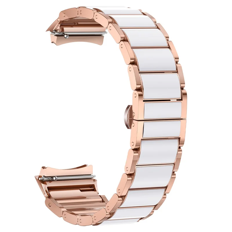 For Huawei Watch 5 42mm Watch Band Stainless Steel Ceramic-Like Finish Wrist Strap - Rose Gold