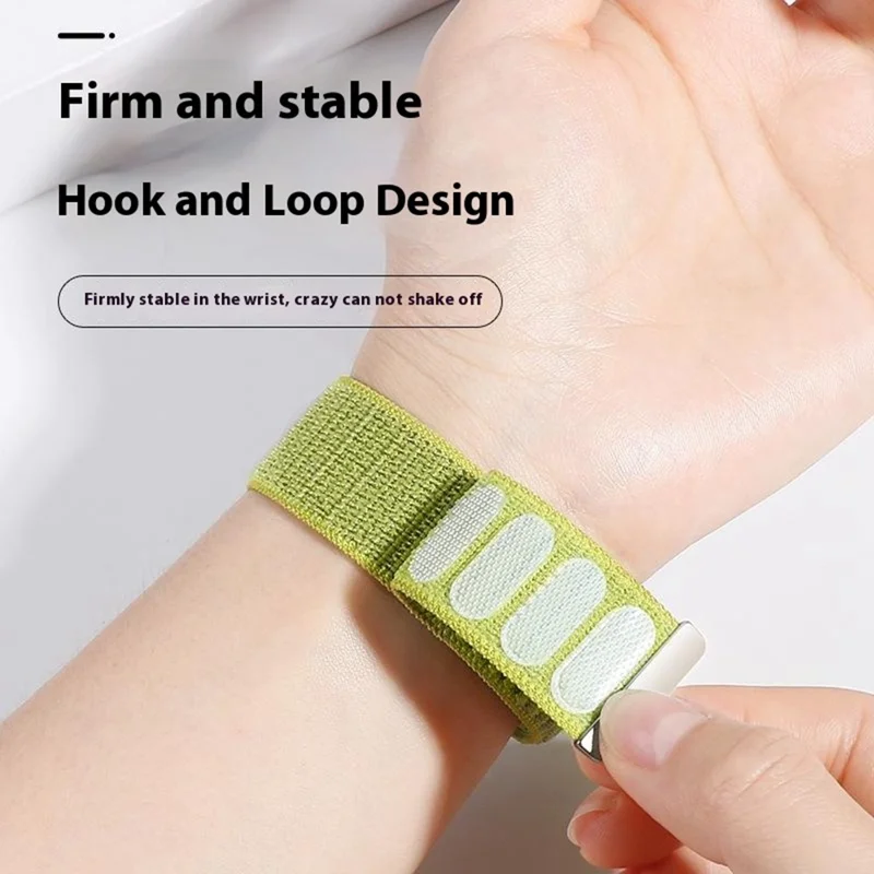 Wrist Strap for Huawei Watch Fit 4 Pro  /  Fit 4  /  Fit 3 Magic Tape Nylon Woven Watch Band with Titanium Alloy Connector - Green