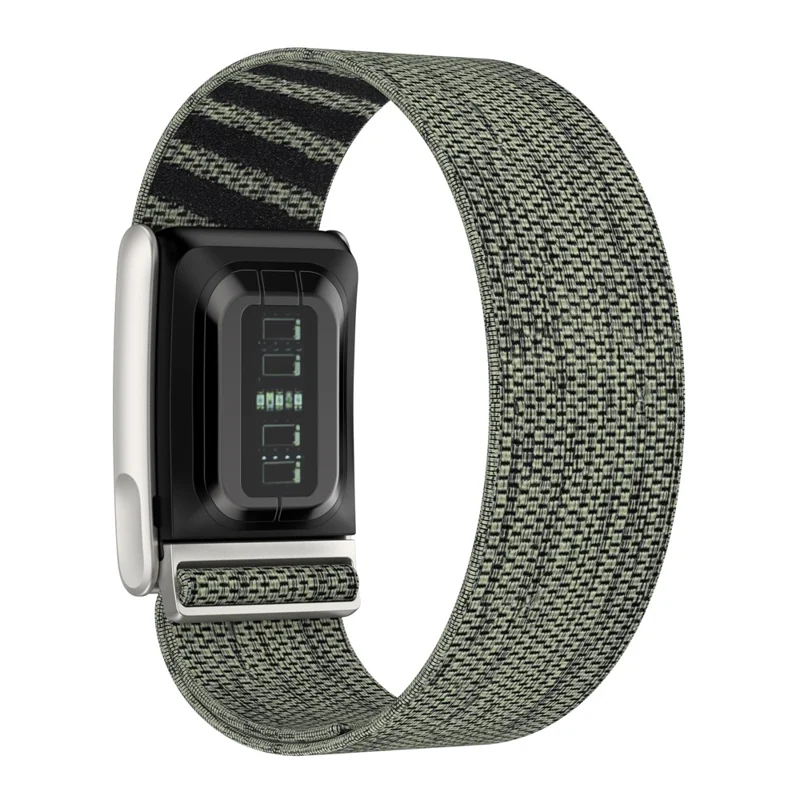 Pour WHOOP MG Bracelet de Montre en Nylon Tressé Élastique de Remplacement - Gris Vert