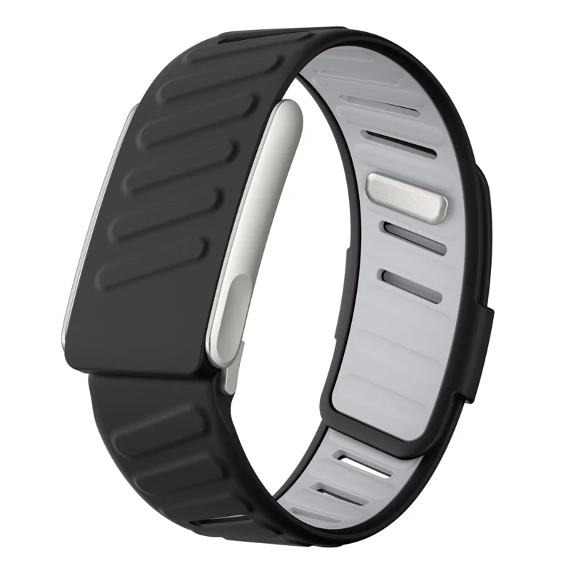 For WHOOP 5.0 LIFE MG Replacement Strap Dual Color Design Silicone Watch Band - Black / Light Grey