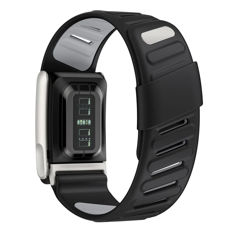 For WHOOP 5.0 LIFE MG Replacement Strap Dual Color Design Silicone Watch Band - Black / Light Grey