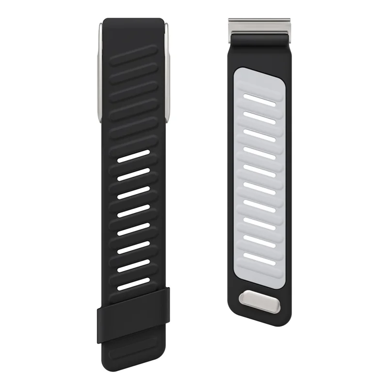 For WHOOP 5.0 LIFE MG Replacement Strap Dual Color Design Silicone Watch Band - Black / Light Grey